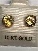 10KT Gold Citrine Earrings