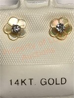 14KT Gold Diamond 2 in 1 Earrings