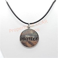 Sterling Silver Protect Pendant Necklace