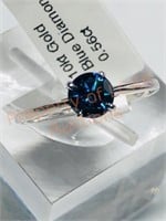 10KT Gold Blue Diamond Ring