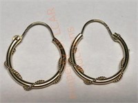 14KT Gold 2 Pairs of Hoop Earrings
