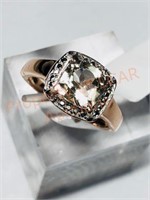 Sterling Silver Plated Morganite Ring
