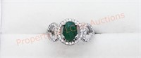 Sterling Silver Emerald Cubic Zirconia Ring