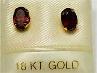 10KT Gold Garnet Earrings