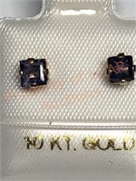 14KT Gold Iolite Earrings