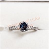 14K Blue Diamond Diamond Ring
