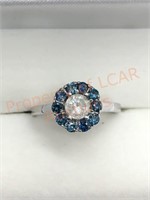 10K  Diamond Sapphire Ring