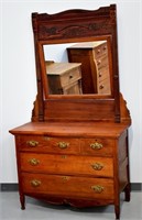 19th Century Eastlake Oak Dresser with Mirror