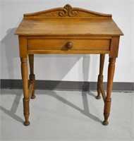 Antique Pine Side Table with Drawer