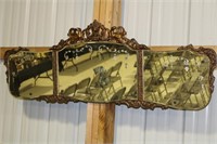Antique three panel eveled bmirror with