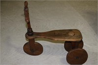 Wooden push scooter with wooden wheels 22"tall b
