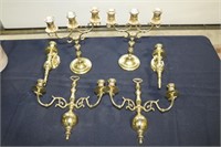 3 sets brass candleholders 1 is set of
