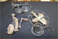 Lot including old metal horn with number