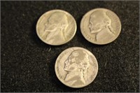 Lot of 3 Silver War Nickels