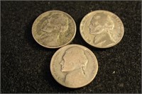 Lot of 3 Silver War Nickels