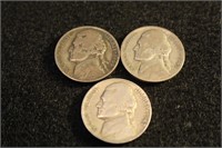 Lot of 3 Silver War Nickels