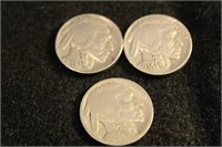 Lot of 3 Buffalo Nickels