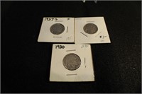 Lot of 3 Buffalo Nickels