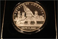 2001, Sept 11 Spirit of America .999 Silver Dollar
