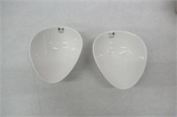 Tannex Set of (2) White Tie Wave Wave Bowl