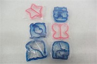 Various Shaped Cookie Cutters - 6 Pcs - Blue/Pink