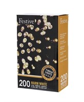 (2) Festive Look No Plug 50 White LED Twinkling