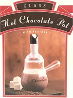 NEW Glass Hot Chocolate Pot w/Frother NICE!