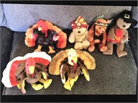TY Thanksgiving Beanie Babies Lot of 6 CUTE!