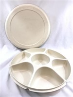 Tupperware 14in Divided Fruit & Vegetable Tray