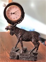 14in Tabletop Moose Sculpture Clock
