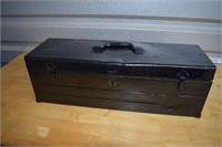 B19- METAL TOOL BOX WITH MISC. TOOLS
