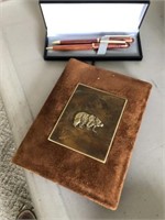 Montana Made Solid Brass, Suede Notebook & Pen Set
