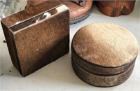 (2) Cowhide Jewelry Boxes