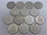 Silver 50 Cent Canadian Coins (1950 - 1966)