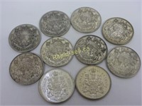 Silver 50 Cent Canadian Coins (40s, 50s, 60s)