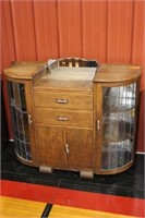 Art deco sideboard with leaded glass doors on each