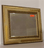 Beveled mirror, framed antique print, framed print