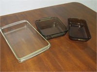 (Qty - 3) Glass Baking Dishes-