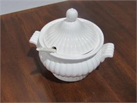 White Ceramic Soup Tureen with Ladle-