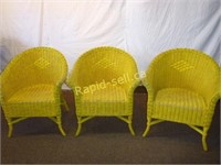 More Vintage Wicker - Three Yellow Chairs