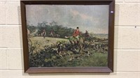 Vintage fox Hunt print, lithograph after a