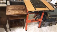Folding table saw table , Vintage side table with