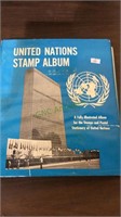 United Nations stamp album from 1967 filled with