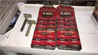 Pair of Gillette razor blade store displays with