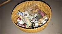 Little basket with collectible thimbles