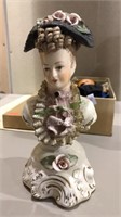 Meissen porcelain ladies head, 7 1/4 inches tall,