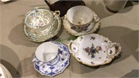 3- porcelain cups and saucers including Royal