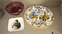 Napoleon dish, antique pottery play with the