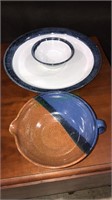 Catoctin Pottery chip and dip set, pottery batter