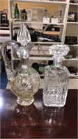 Pair of crystal glass decanters with the correct